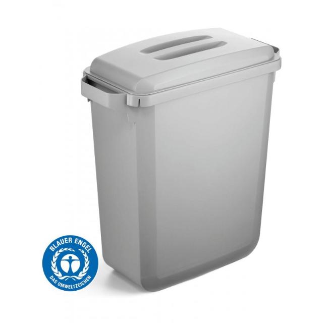 Durabin affaldsspand - grå - med låg - 60L