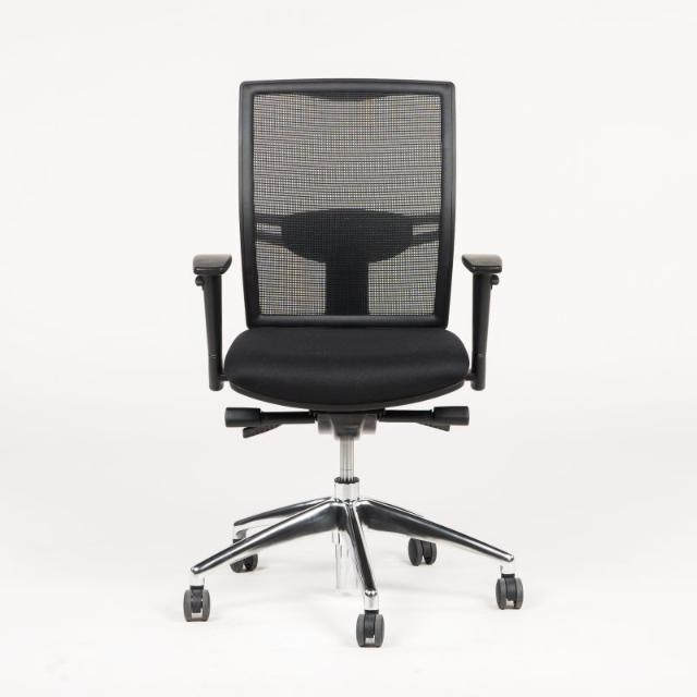 Chairsupply - Manhattan - Kontorstol - Sort (9111) - Oasis - Poleret - Aluminium - Standard (140 mm)