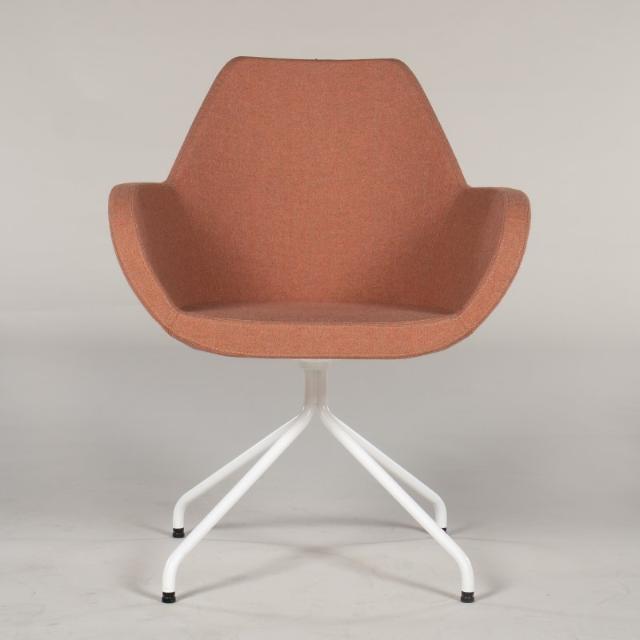 RBM loungestol - model Torso - rødligt uld - hvidt stel