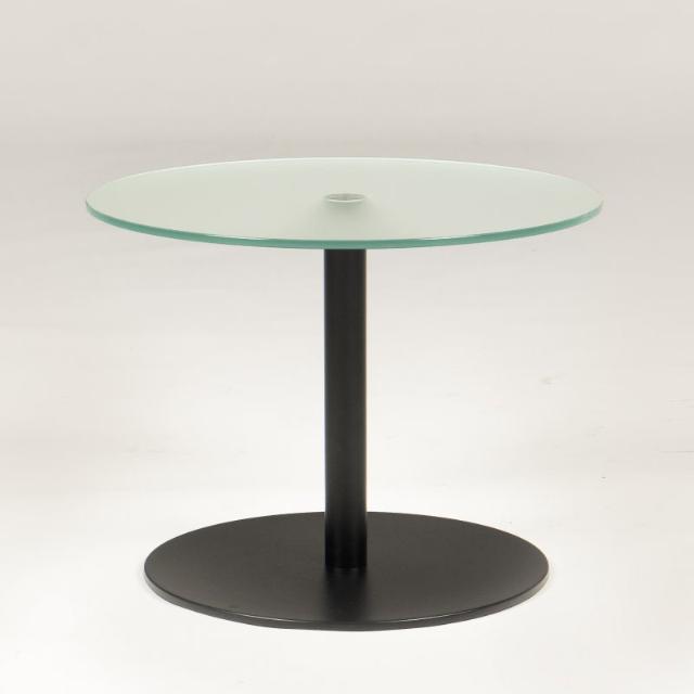 Sofabord H.45 - glasplade Ø60 - model Circle - sort stel