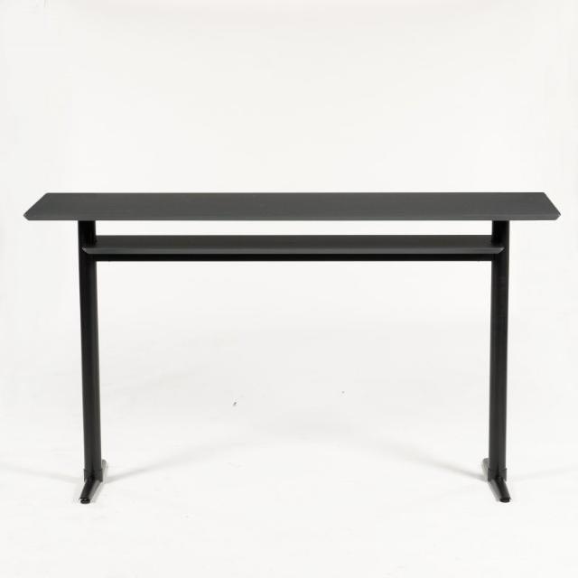 Demo Switch høj bord - sort linoleum - sort stel i fast højde 110 cm - 200x60 cm
