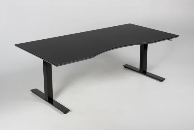 Hæve sænkebord - Centerbue - Sort - Linoleum - Sort - 3-led - 180 - 90/80