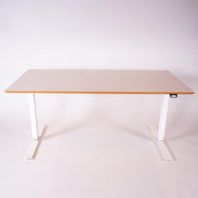 Loke - Hæve sænkebord - Rektangulær - Hvid - Hvid - 2-led - 160 - 80