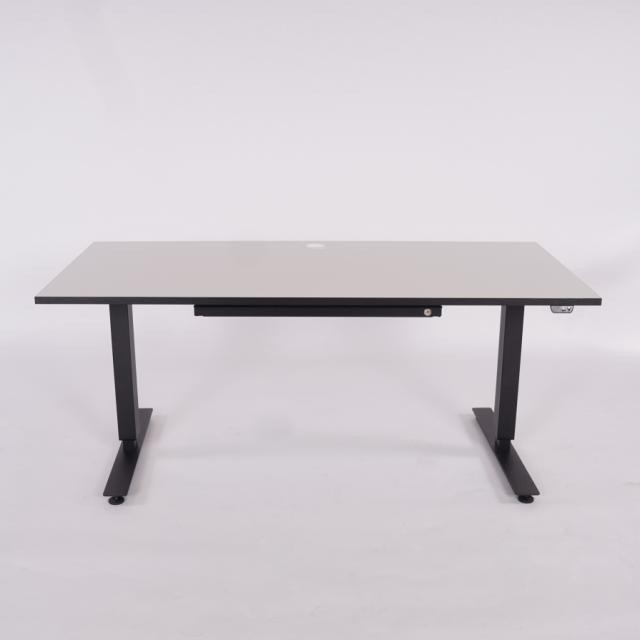 EFG - Hæve sænkebord - Rektangulær - Hvid - Decor laminat - Sort - 3-led - 160 - 80 - 1, midt