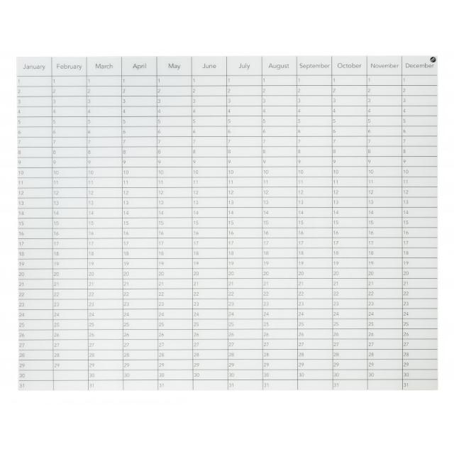 Year Planner - Glastavle - Pure White (MTPW) - 90 - 120 - Chat Board